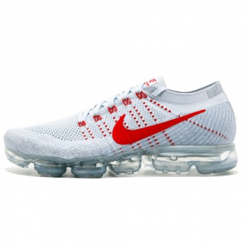 NIKE AIR VAPORMAX FLYKNIT PURE PLATINUM/UNIVERSITY RED