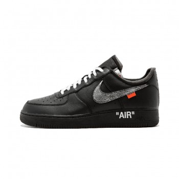 NIKE AIR FORCE 1 '07 VIRGIL X MOMA "OFF-WHITE" AV5210-001 BLACK/METALLIC SILVER