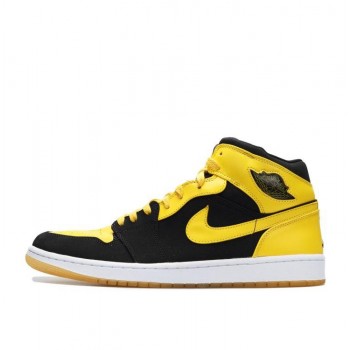 Air Jordan 1 Mid New Love 2017 Black And Yellow 136085-072