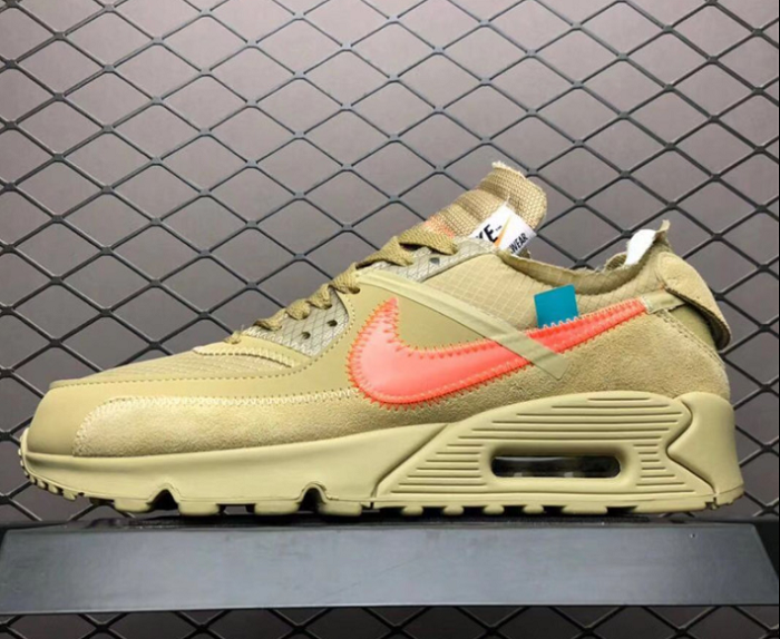 off white air max 90 desert ore orange laces