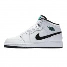 Air Jordan 1 Mid GS Womens "Hyper Jade" AJ1 Black/White/Green 554725-122