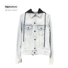 Off White Contrast Hood Denim Jacket