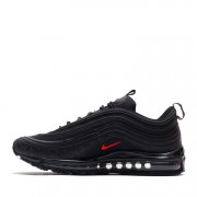 NIKE AIR MAX 97 REFLECTIVE LOGO ALL BLACK AND RED 97S SALE AR4259-001