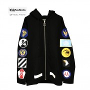 Off White Patch Embroidered Badge Hoodie