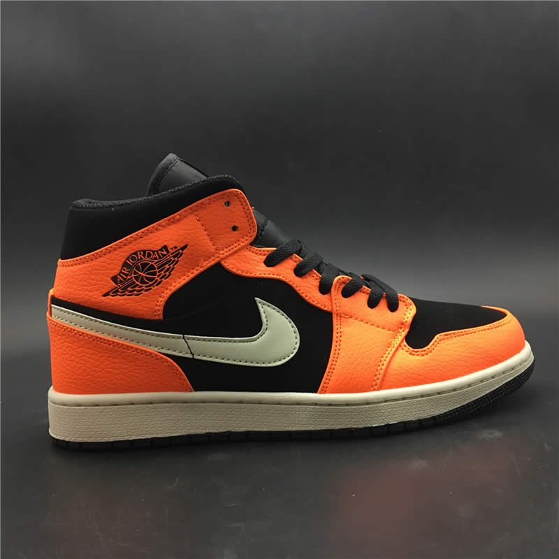 Shattered Backboard Air Jordan 1 Mid Black Orange Peel 554724-062