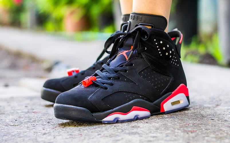 jordan 6 infrared black on feet