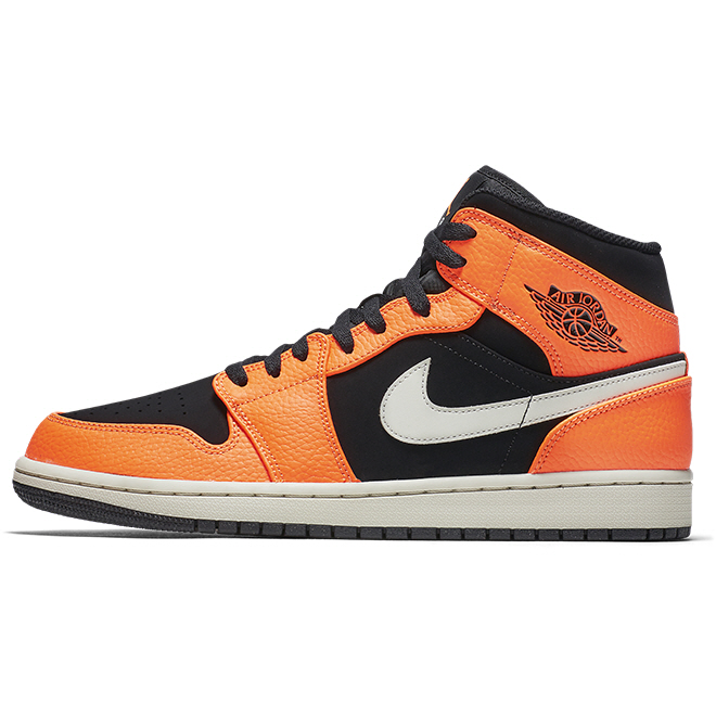 Shattered Backboard Air Jordan 1 Mid Black Orange Peel 554724-062